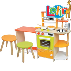 Lelin Toys Детска дървена кухня с трапезария L40090
